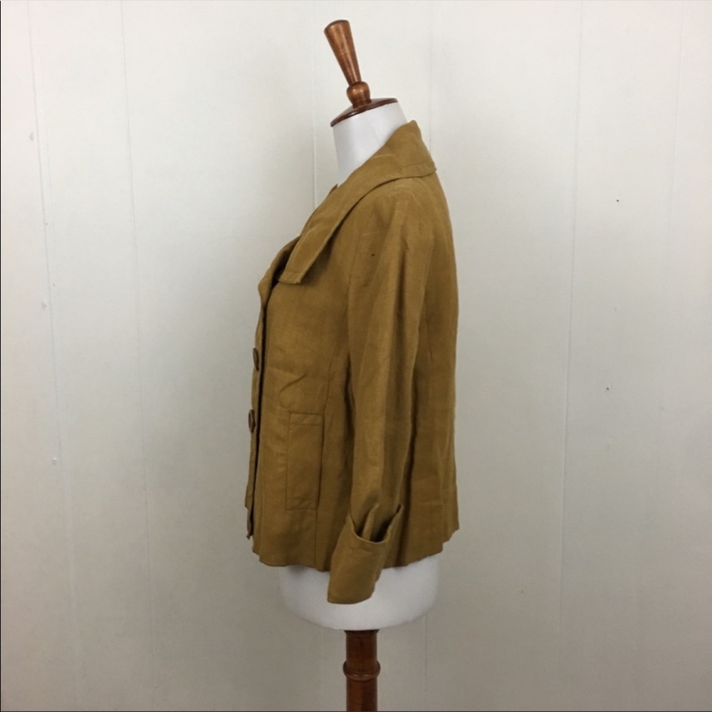 J. Crew Linen Double Breasted Crop Jacket - Picture 6 of 7